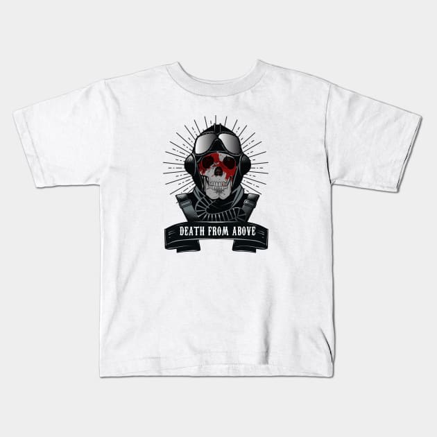 BOMBER PILOT( DEATH FROM ABOVE ) Kids T-Shirt by theanomalius_merch